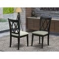 East West Furniture East West Furniture CLC-BLK-C Clarksville Double X-back Chairs with Linen Fabric Fabric Seat - Black - Set of 2 CLC-BLK-C